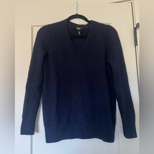 Aqua Cashmere Navy Blue V-neck Size M